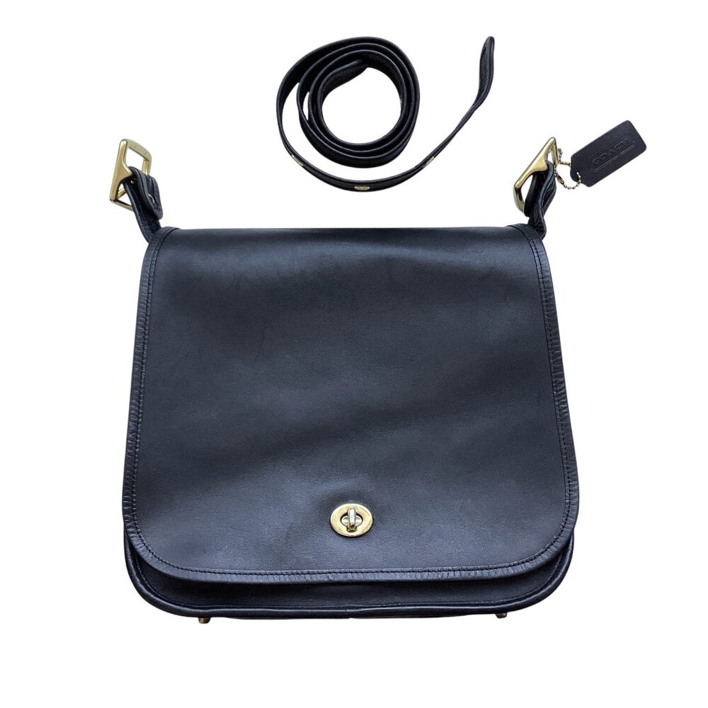 EUC Vintage Coach 9525 Stewardess bag Black D1493-9525